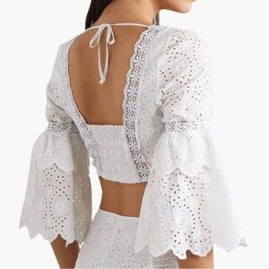 CHARO RUIZ Blouse ibiza Hadi cropped broderie anglaise cotton-blend top